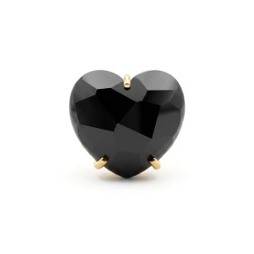 ANILLO CURVED HEART FACETADO - ONIX
