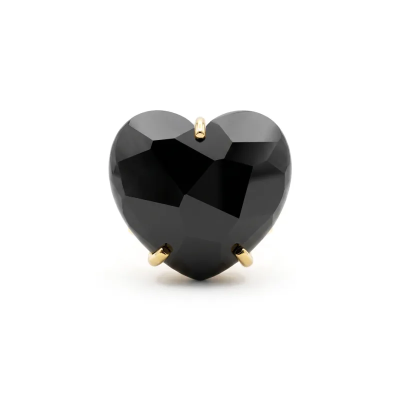 ANILLO CURVED HEART FACETADO - ONIX