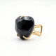 ANILLO CURVED HEART FACETADO - ONIX