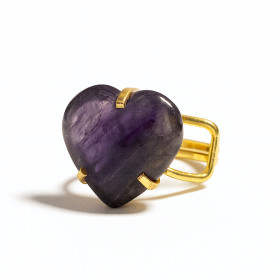 ANILLO CURVED HEART - AMATISTA