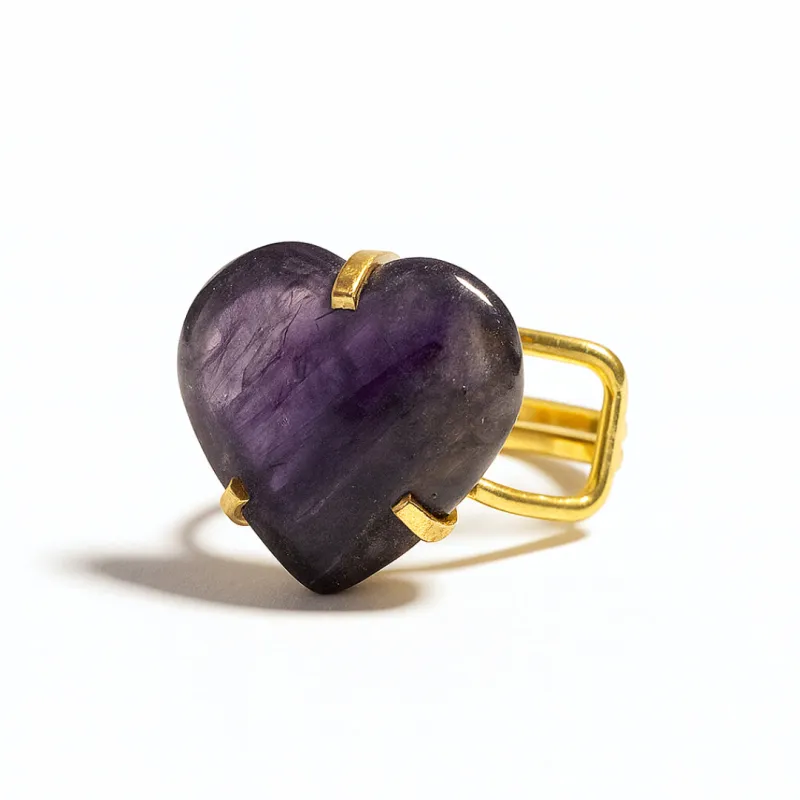 ANILLO CURVED HEART - AMATISTA