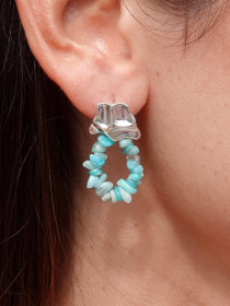 ARETES SUMMER PLATA - AMAZONITA