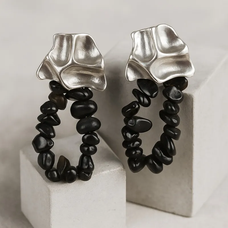 ARETES SUMMER PLATA - ONIX