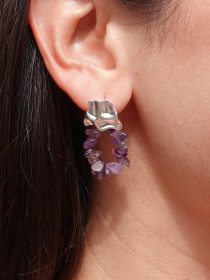 ARETES SUMMER PLATA - AMATISTA