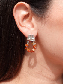 ARETES SUMMER PLATA - CORNALINA