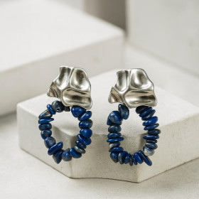 ARETES SUMMER PLATA - LAPISLÁZULI