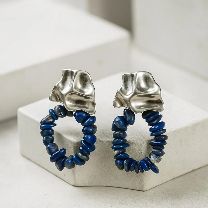 ARETES SUMMER PLATA - LAPISLÁZULI
