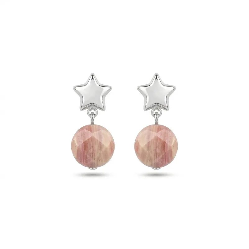 ARETES STAR BORN PLATA - RODONITA