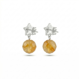 ARETES STAR BORN PLATA - AGATA AMARILLA