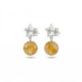 ARETES STAR BORN PLATA - AGATA AMARILLA