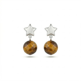 ARETES STAR BORN PLATA - OJO DE TIGRE