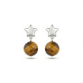 ARETES STAR BORN PLATA - OJO DE TIGRE