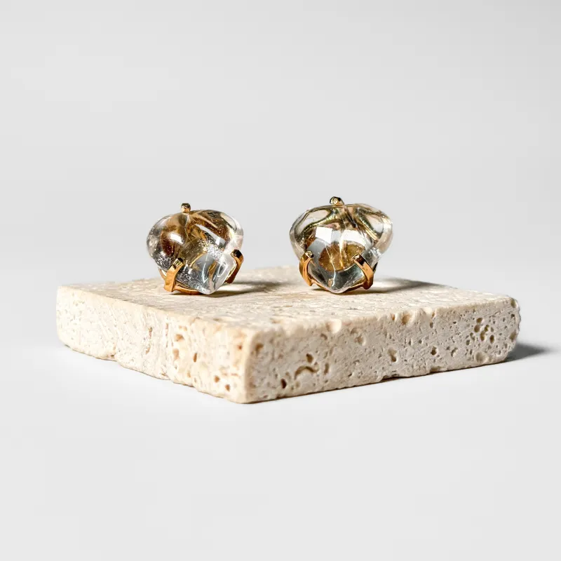 ARETES CURVED HEART - CUARZO CRISTAL