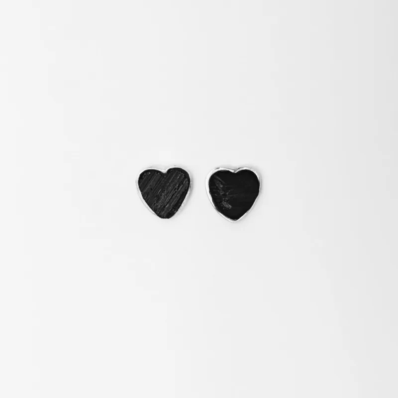 ARETES PETITE TURMALINA PLATA - CORAZON