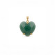 DIJE CURVED HEART FACETADO - CUARZO VERDE