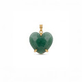 DIJE CURVED HEART FACETADO - CUARZO VERDE
