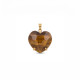 DIJE CURVED HEART FACETADO - OJO DE TIGRE