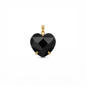 DIJE CURVED HEART FACETADO - ONIX