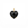 DIJE CURVED HEART FACETADO - ONIX