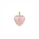 DIJE CURVED HEART FACETADO - CUARZO ROSA