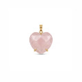 DIJE CURVED HEART FACETADO - CUARZO ROSA