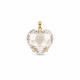 DIJE CURVED HEART FACETADO - CUARZO AHUMADO