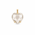 DIJE CURVED HEART FACETADO - CUARZO AHUMADO