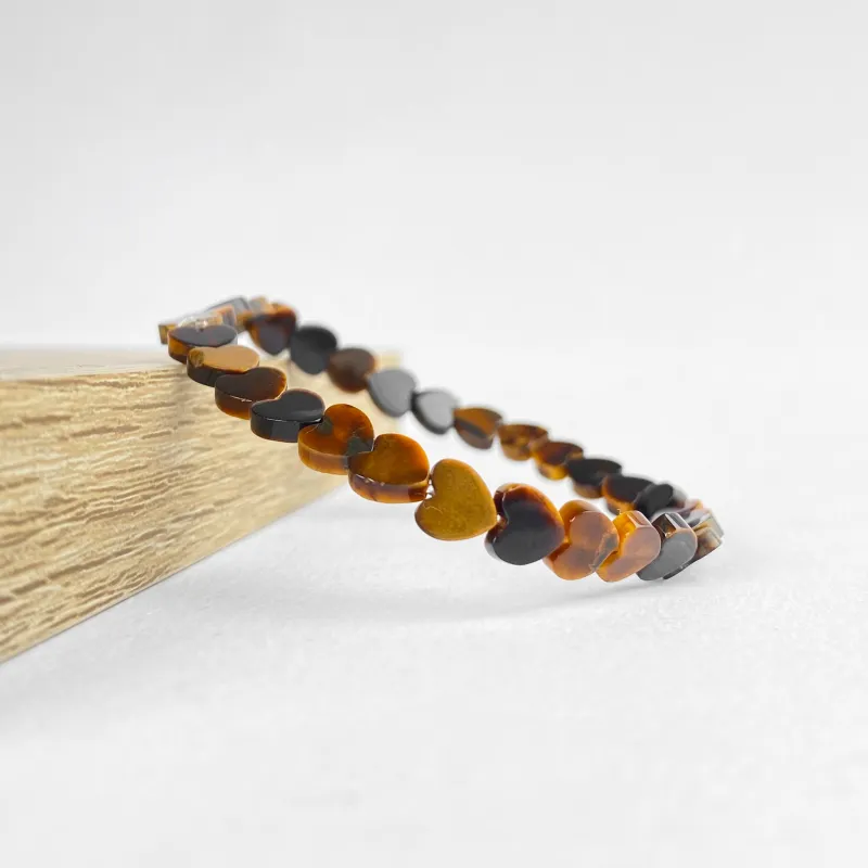 PULSERA MINI HEART - OJO DE TIGRE