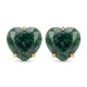 ARETES CURVED HEART FACETADO - CUARZO VERDE