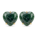ARETES CURVED HEART FACETADO - CUARZO VERDE