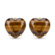 ARETES CURVED HEART FACETADO - OJO DE TIGRE