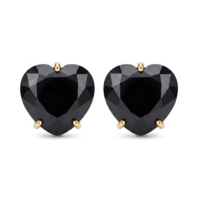 ARETES CURVED HEART FACETADO - ONIX