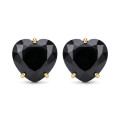 ARETES CURVED HEART FACETADO - ONIX